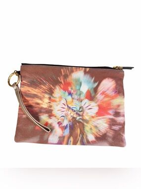 Unique India Hicks Canvas Clutch Wristlet Psychedelic Colorful Wristlet Clutch